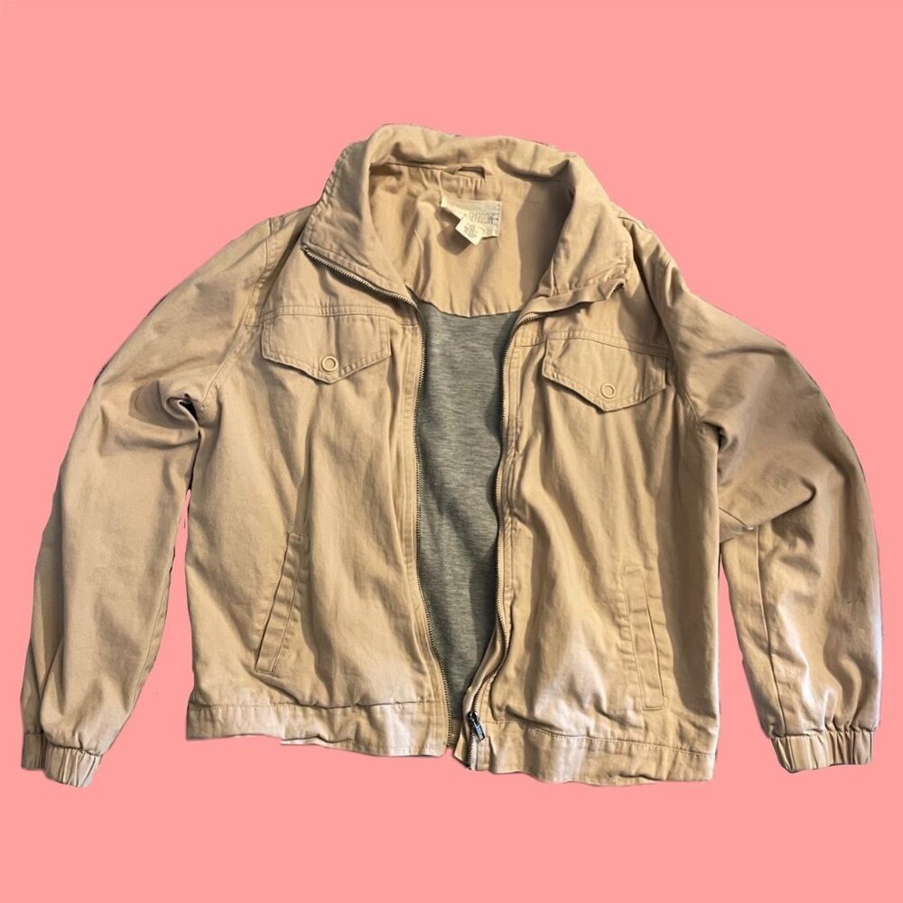tan/cream lightweight bomber jacket